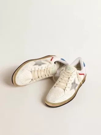 Ball Star in nappa en mesh met zilverkleurige metallic leren ster