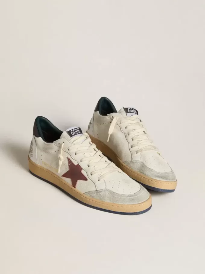 Ball Star in nappa met bruine nubuck ster en nappa hielstuk