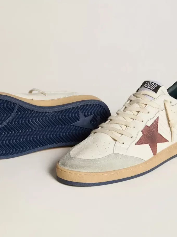 Ball Star in nappa met bruine nubuck ster en nappa hielstuk