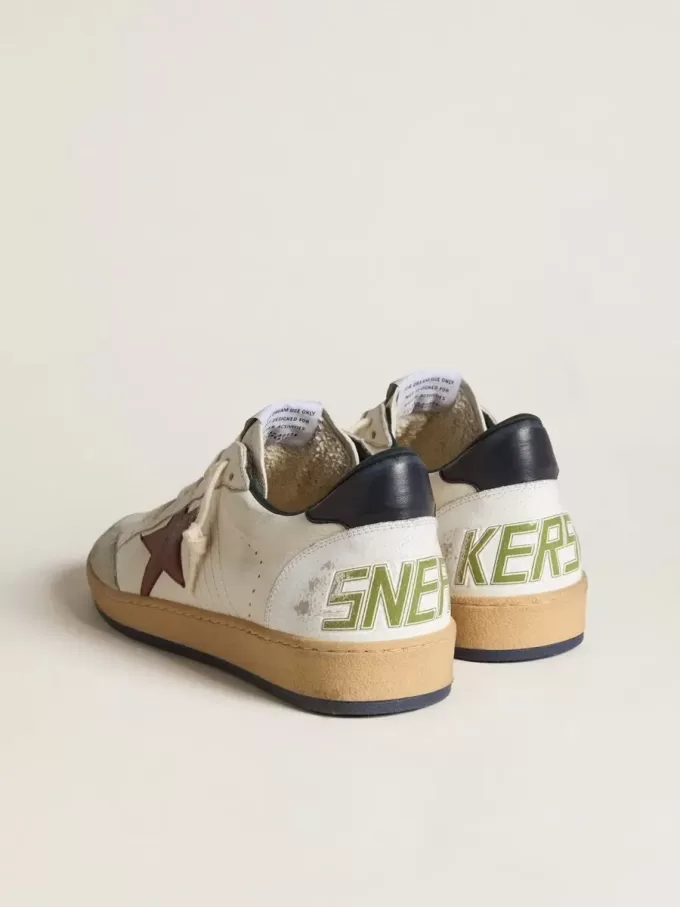 Ball Star in nappa met bruine nubuck ster en nappa hielstuk
