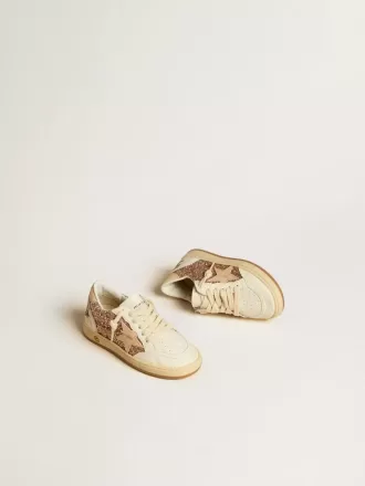 Ball Star Junior in glitter en nappa met leren ster en hielstuk