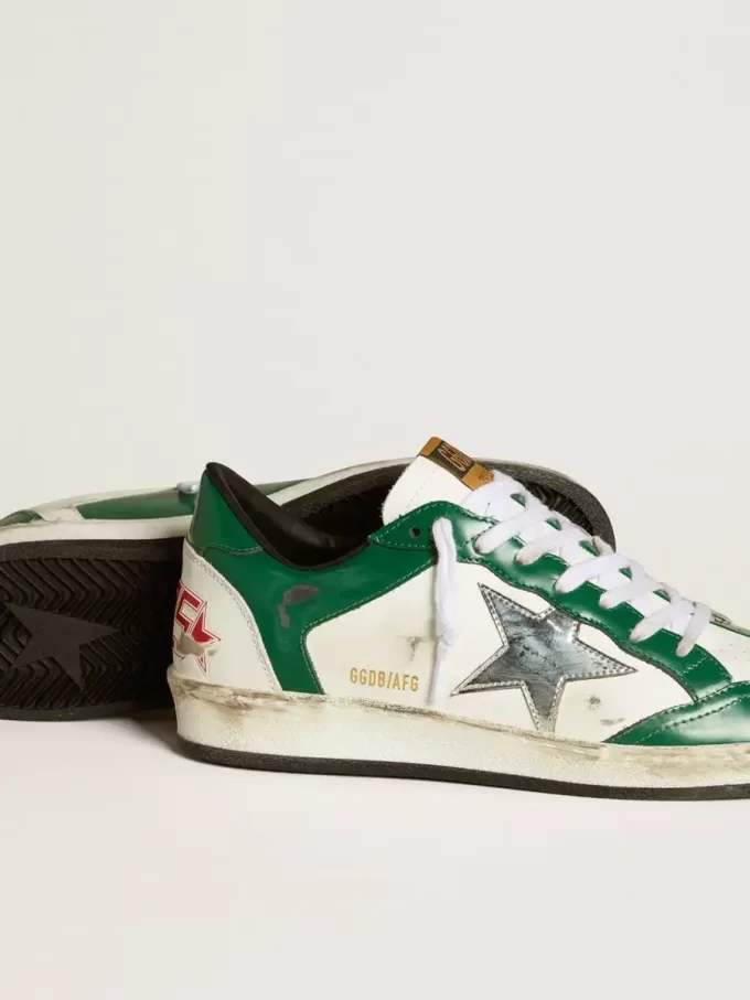 Ball Star LAB voor dames in groen en wit leer met zilveren ster