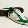 Ball Star LAB voor heren in groen en wit leer met zilveren ster
