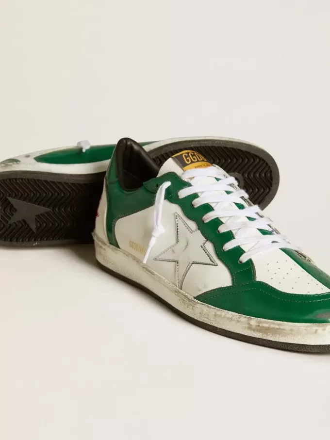 Ball Star LAB voor heren in groen en wit leer met zilveren ster