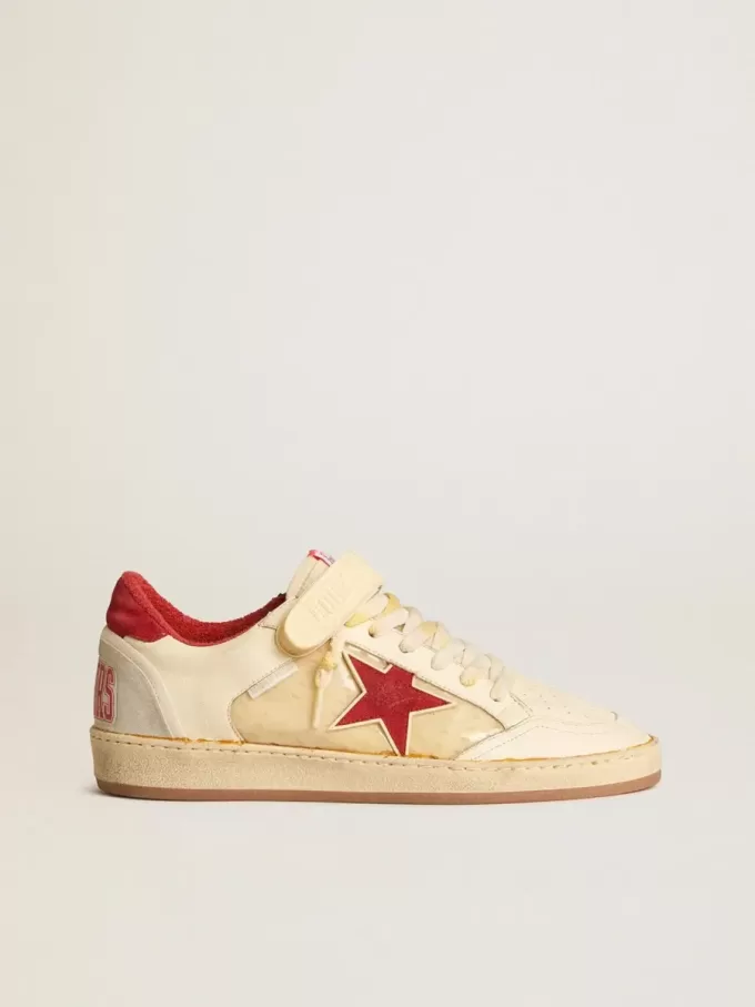 Ball Star LAB voor heren van nappa en PVC met rode suède ster en hielstuk