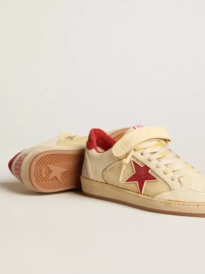 Ball Star LAB voor heren van nappa en PVC met rode suède ster en hielstuk