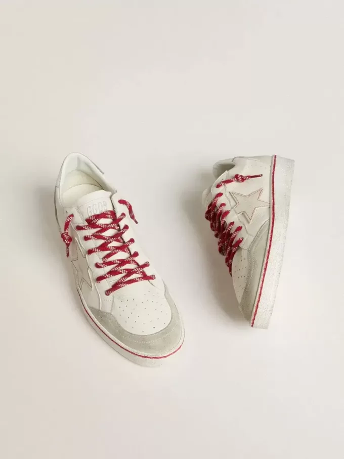 Ball Star LTD CNY voor dames in wit leer met een doorleefd effect