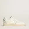 Ball Star LTD in crème met witte suède ster en metallic zilveren leren hielstuk