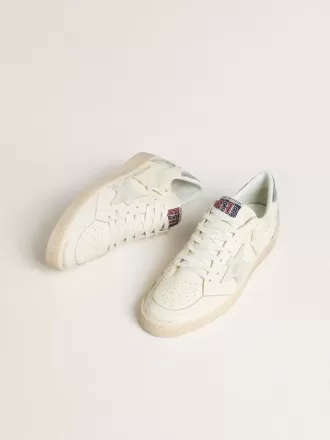 Ball Star LTD in crème met witte suède ster en metallic zilveren leren hielstuk