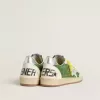 Ball Star LTD in groen nappaleer met witte suède ster en metallic zilveren leren hielstuk