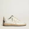 Ball Star LTD in wit nappa met een zalmroze nappa ster