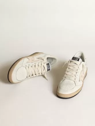Ball Star LTD in wit nappa met een zalmroze nappa ster