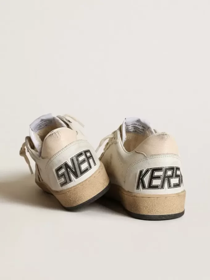 Ball Star LTD in wit nappa met een zalmroze nappa ster