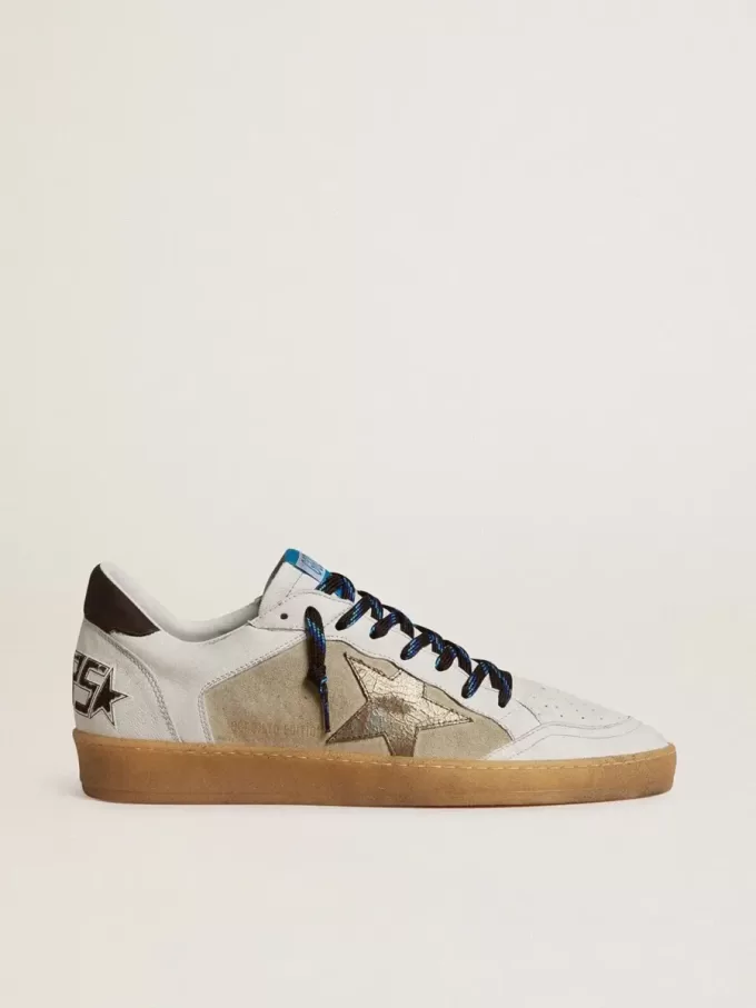 Ball Star LTD met ster van folie-craqueléleer en bruine leren hielband