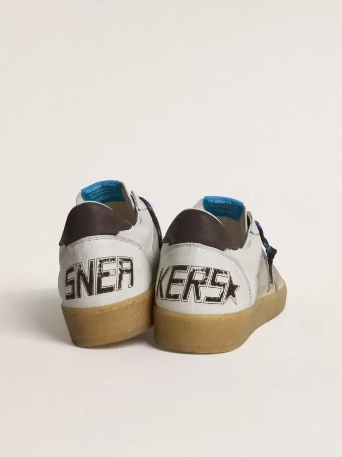 Ball Star LTD met ster van folie-craqueléleer en bruine leren hielband