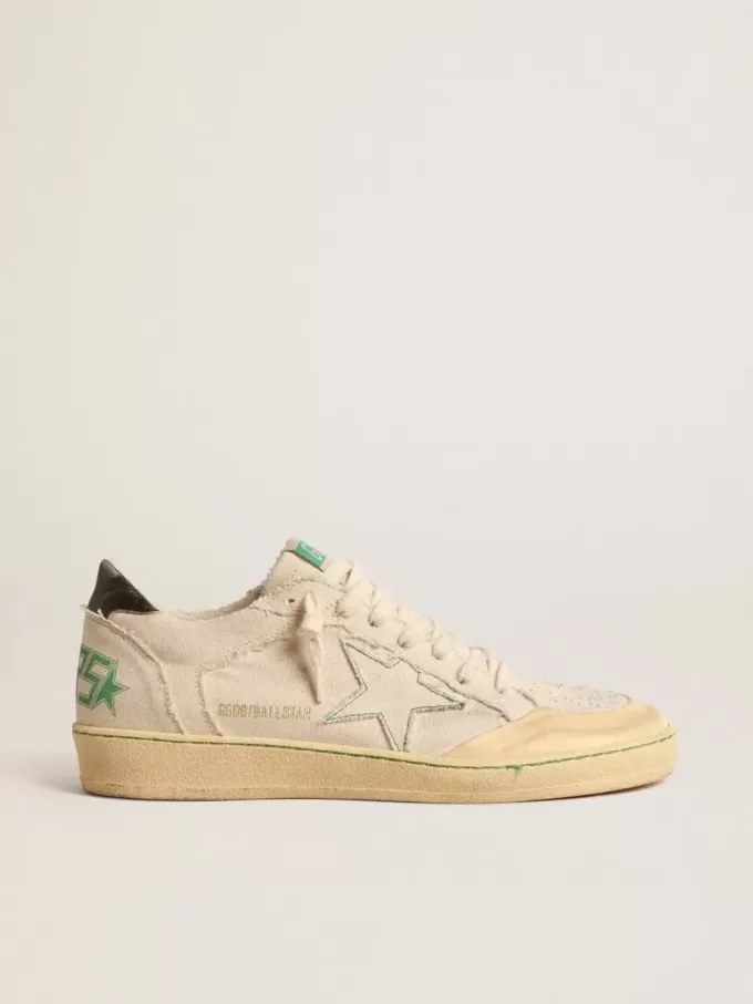 Ball Star LTD met vanillekleurig canvas ster en leren hielstuk