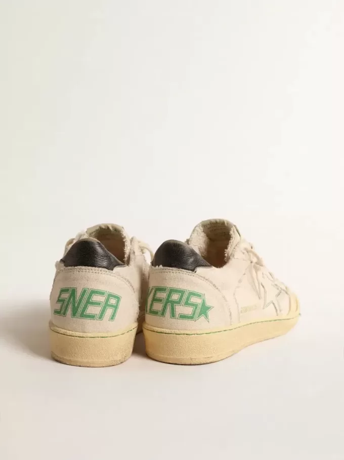 Ball Star LTD met vanillekleurig canvas ster en leren hielstuk