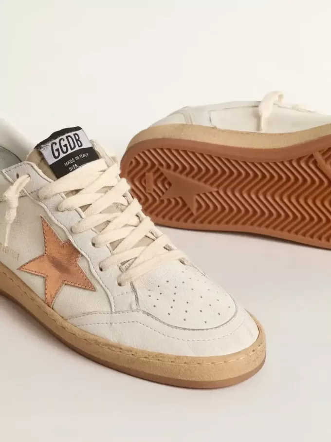 Ball Star LTD van canvas en nappa met bronzen metallic leren ster
