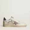 Ball Star LTD van mesh en nappaleer met grijze leren ster en groene suède hiellip