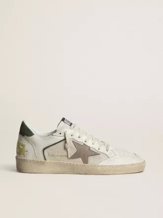 Ball Star LTD van mesh en nappaleer met grijze leren ster en groene suède hiellip