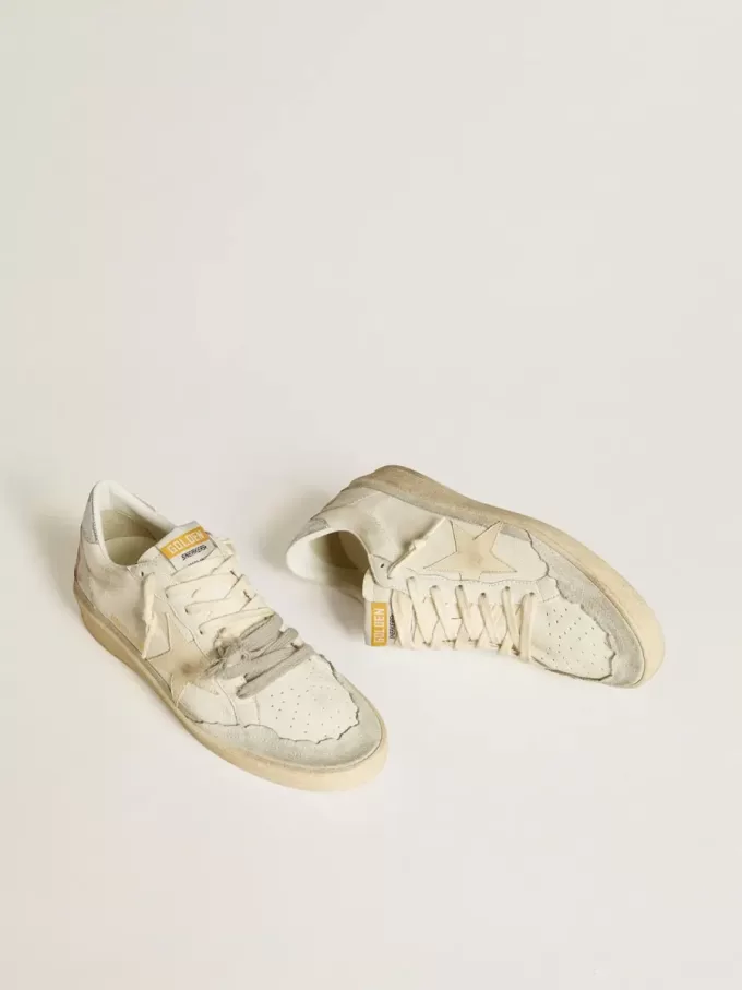 Ball Star LTD van nappaleer met leren ster en metallic leren hielstuk