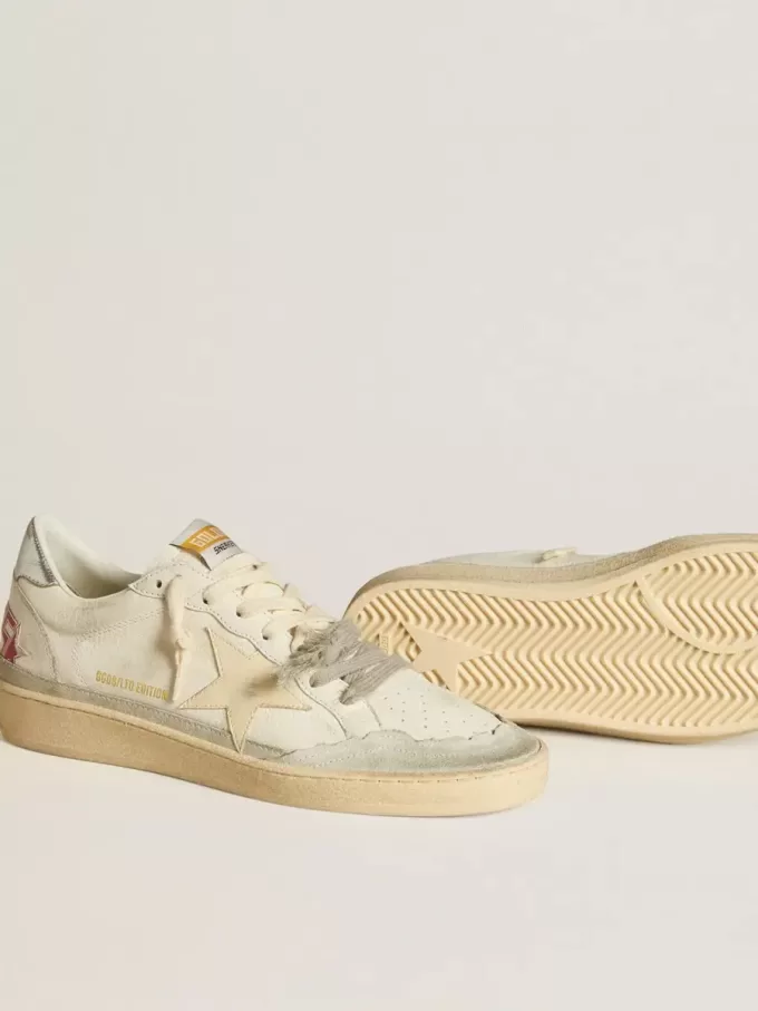 Ball Star LTD van nappaleer met leren ster en metallic leren hielstuk