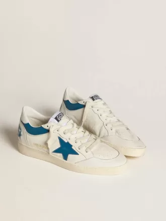 Ball Star LTD van nappaleer met turquoise leren ster en witte hielband