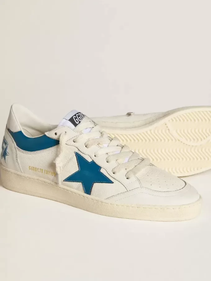 Ball Star LTD van nappaleer met turquoise leren ster en witte hielband