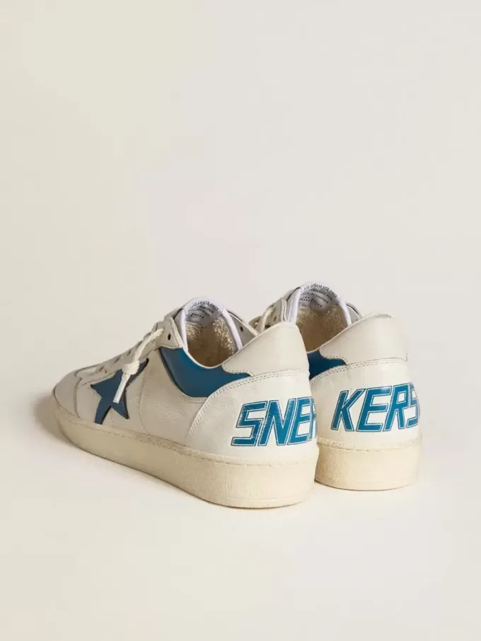 Ball Star LTD van nappaleer met turquoise leren ster en witte hielband