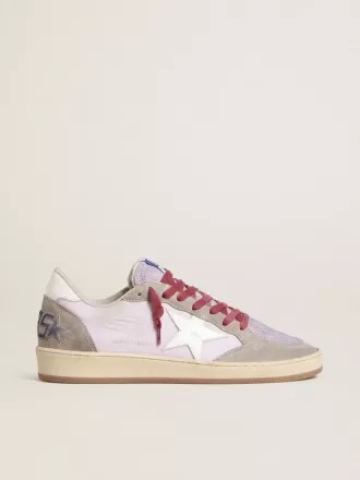Ball Star LTD voor dames in lila nylon met witte leren ster en suède inzetstukken