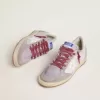 Ball Star LTD voor dames in lila nylon met witte leren ster en suède inzetstukken