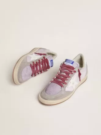 Ball Star LTD voor dames in lila nylon met witte leren ster en suède inzetstukken