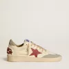 Ball Star LTD voor dames in nappa met leren ster en zilveren suède hielstuk