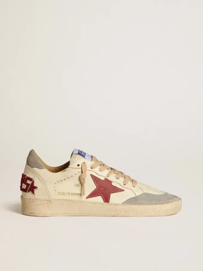 Ball Star LTD voor dames in nappa met leren ster en zilveren suède hielstuk