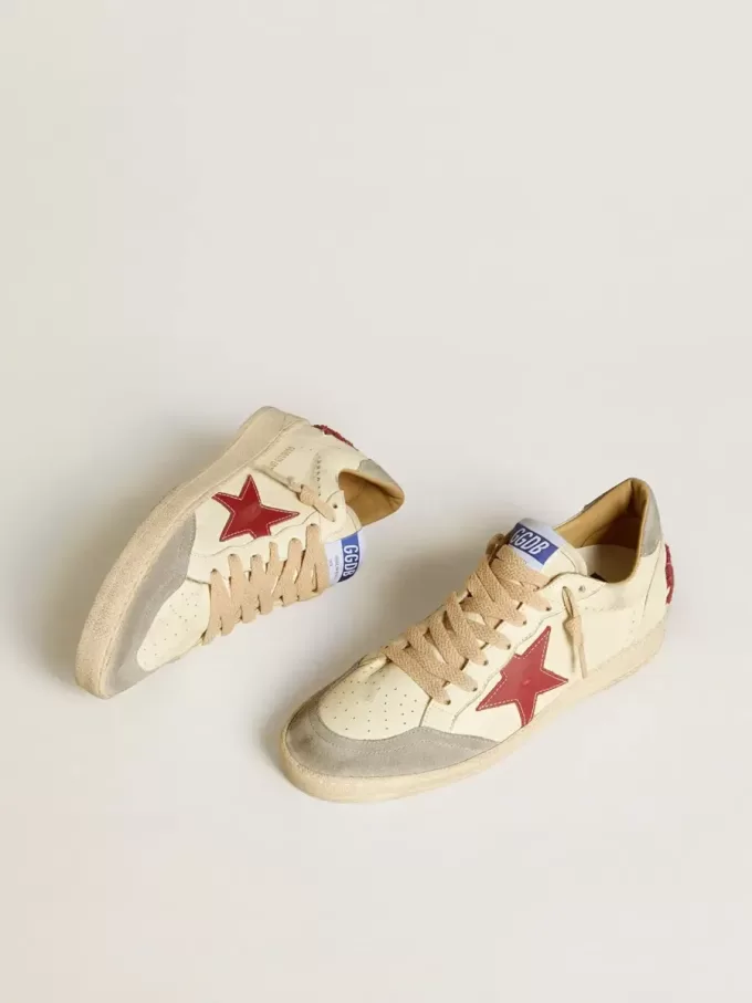 Ball Star LTD voor dames in nappa met leren ster en zilveren suède hielstuk