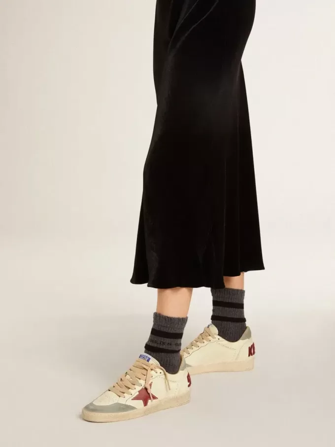 Ball Star LTD voor dames in nappa met leren ster en zilveren suède hielstuk