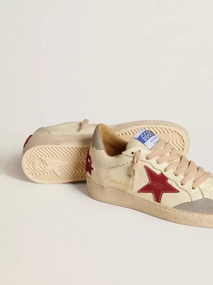 Ball Star LTD voor dames in nappa met leren ster en zilveren suède hielstuk