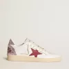 Ball Star LTD voor dames met rode leren ster en roze glitter hielbandje
