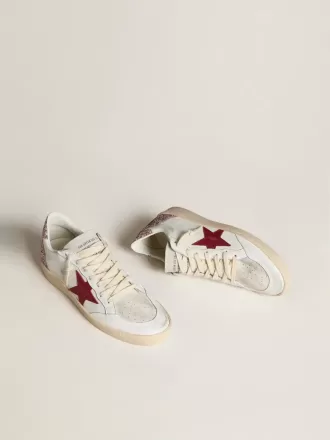 Ball Star LTD voor dames met rode leren ster en roze glitter hielbandje