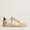 Ball Star LTD voor dames met witte ster en bordeauxrode leren hiellip