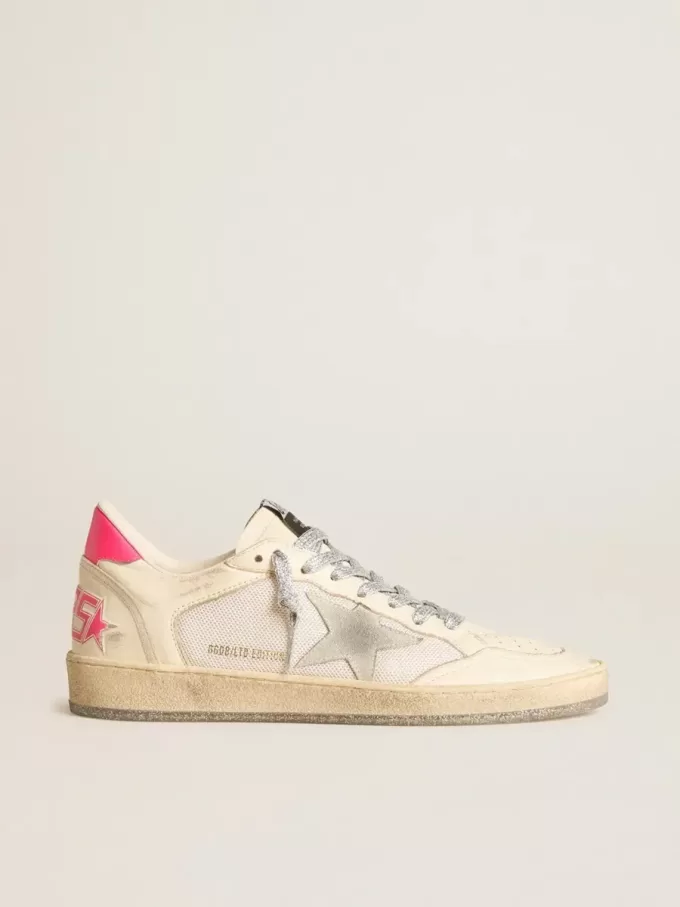 Ball Star LTD voor dames van nappaleer en mesh met suède ster en leren hielstuk