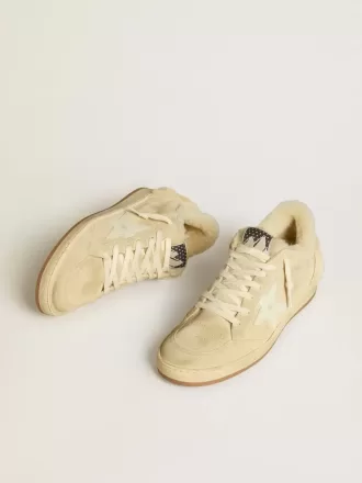 Ball Star LTD voor dames van suède en schapenvacht met witte lakleren ster