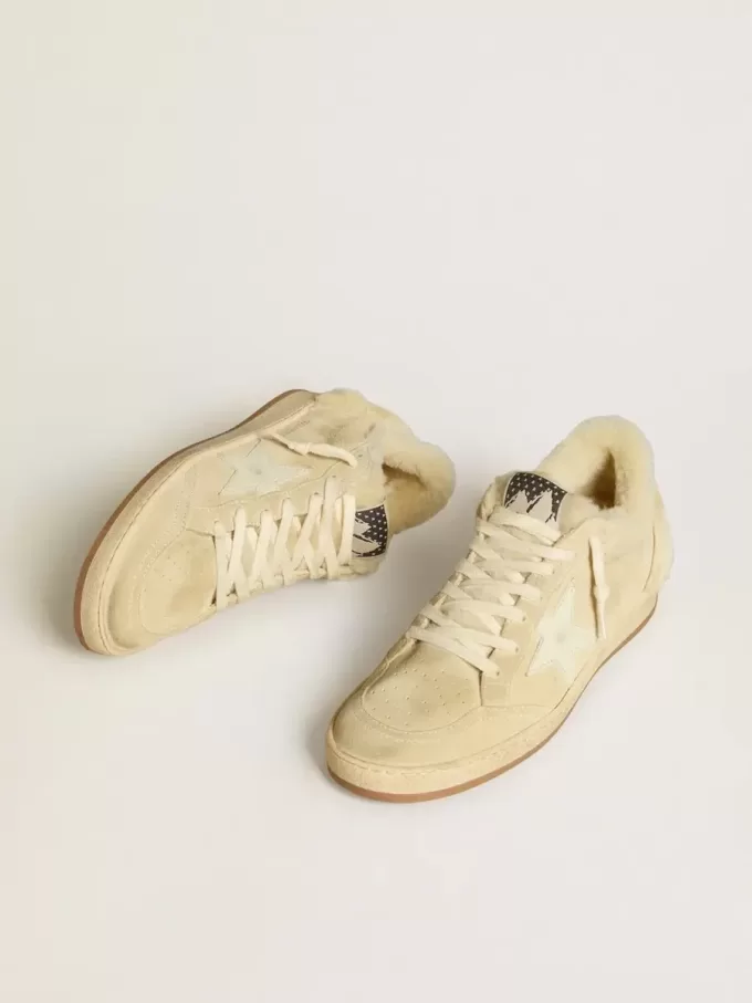 Ball Star LTD voor dames van suède en schapenvacht met witte lakleren ster