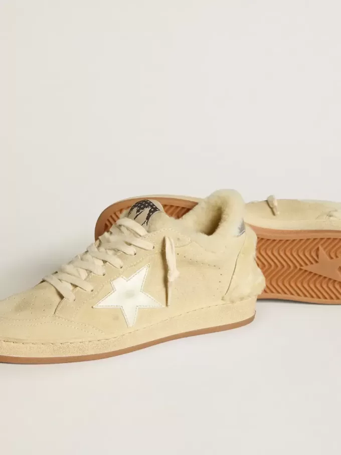 Ball Star LTD voor dames van suède en schapenvacht met witte lakleren ster