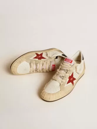 Ball Star LTD voor heren van nappaleer met rode leren ster en leren hielstuk