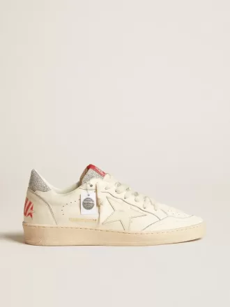 Ball Star LTD voor heren van nappaleer met witte ster en Swarovski-kristallen hielstuk