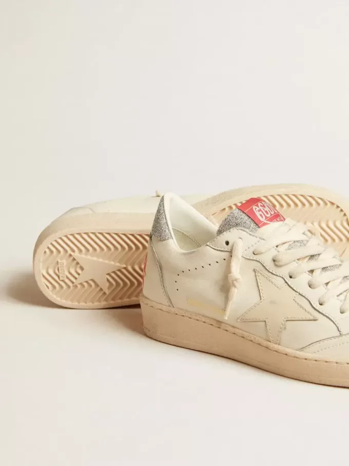 Ball Star LTD voor heren van nappaleer met witte ster en Swarovski-kristallen hielstuk