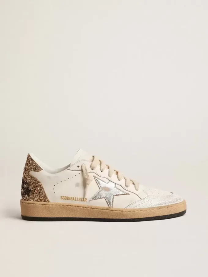 Ball Star met metallic leren ster en glitter hielstuk