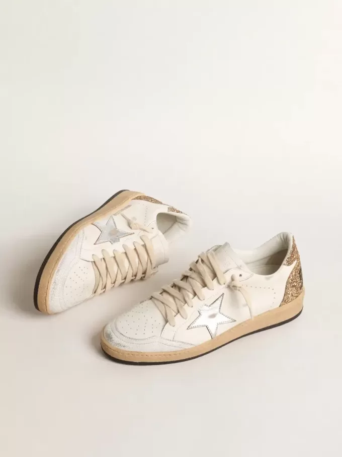 Ball Star met metallic leren ster en glitter hielstuk