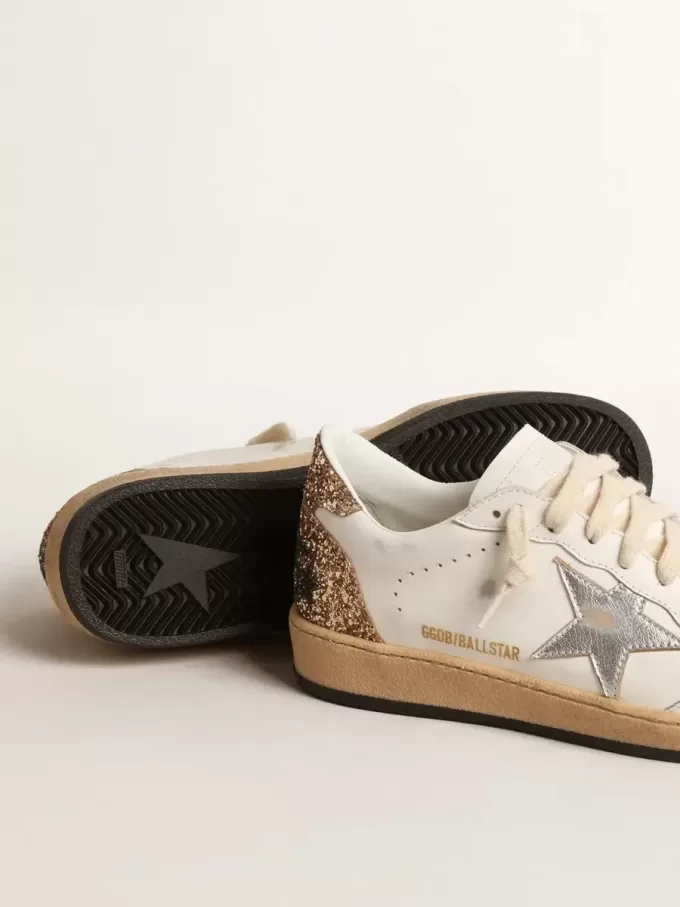 Ball Star met metallic leren ster en glitter hielstuk